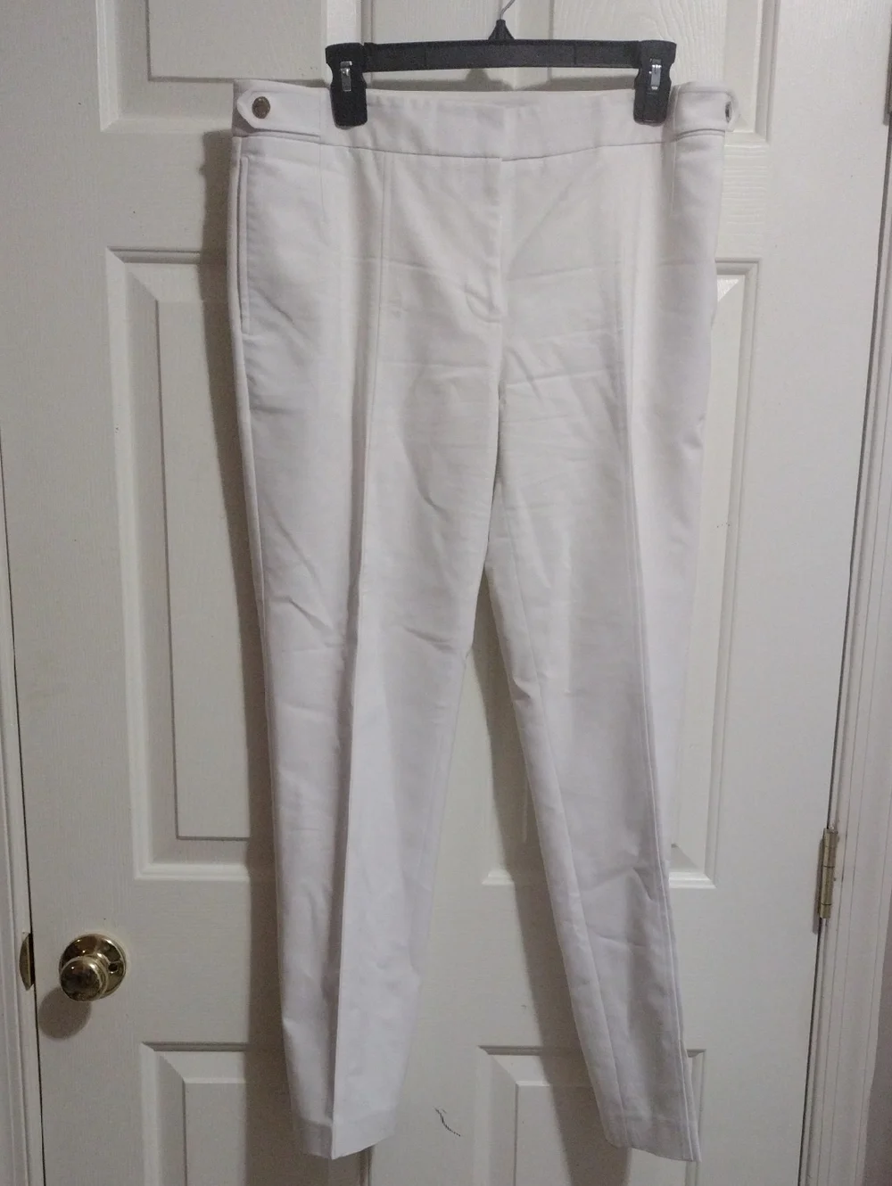 Calvin Klein White Pleated Ponte Pants Women's 10